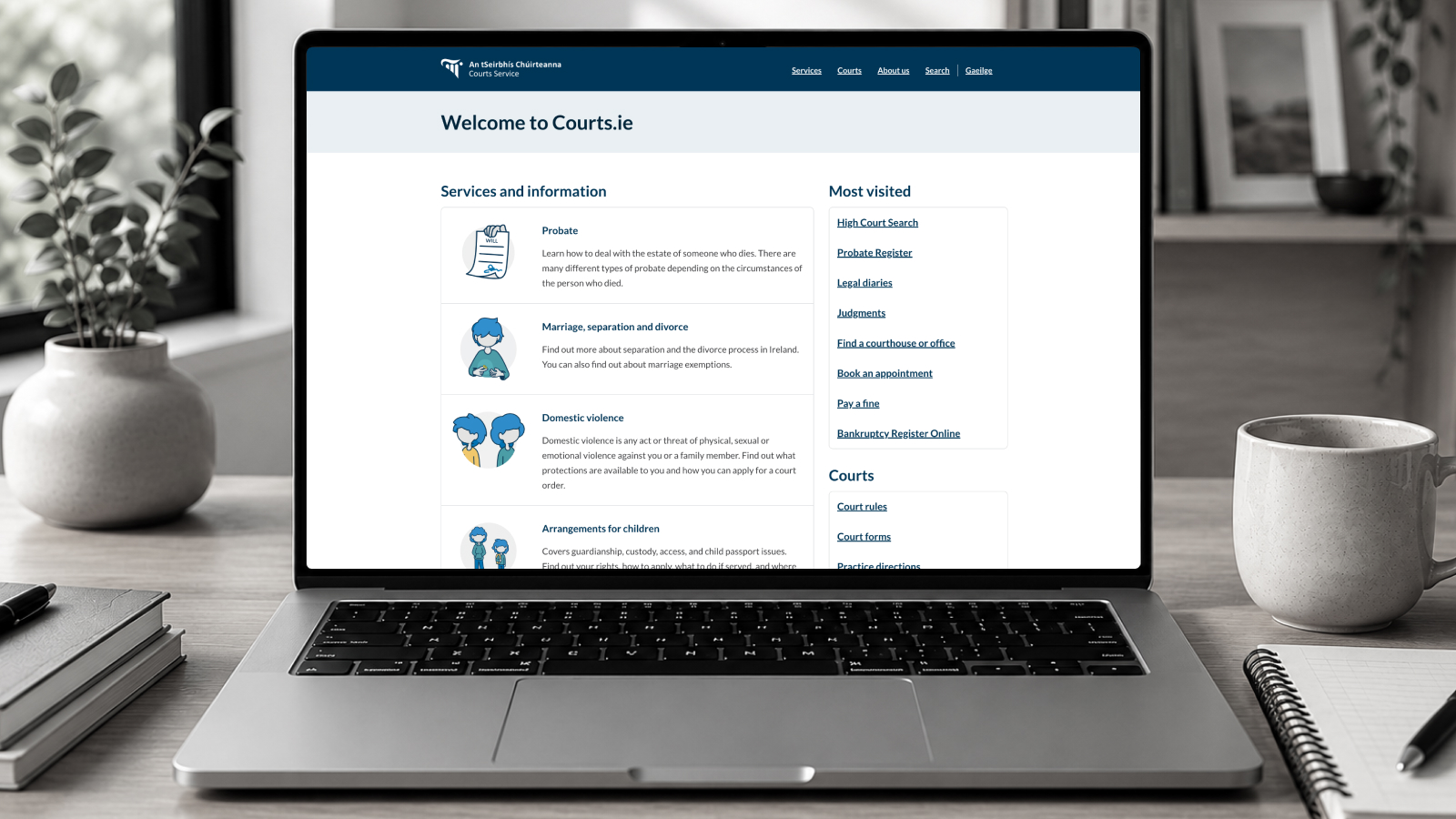 Courts Service homepage